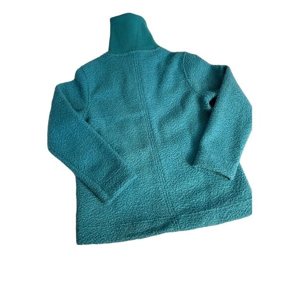Lands' End Women's XS teal Fleece Pullover Sweater Quarter-Zip - Picture 5 of 10